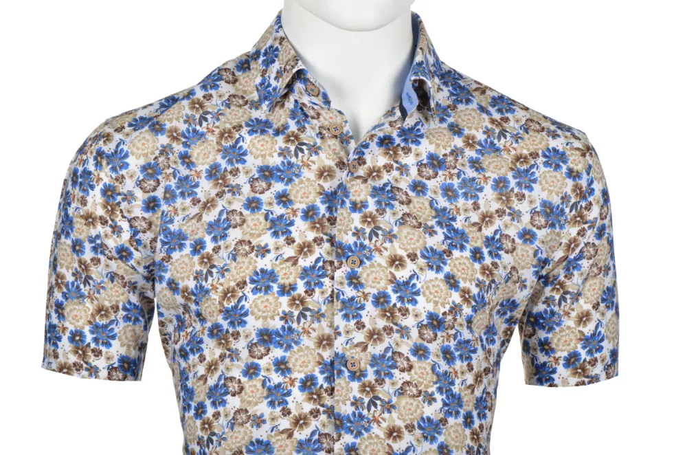 Chemise lin Brun manche courte de 3XL à 6XL-6XL