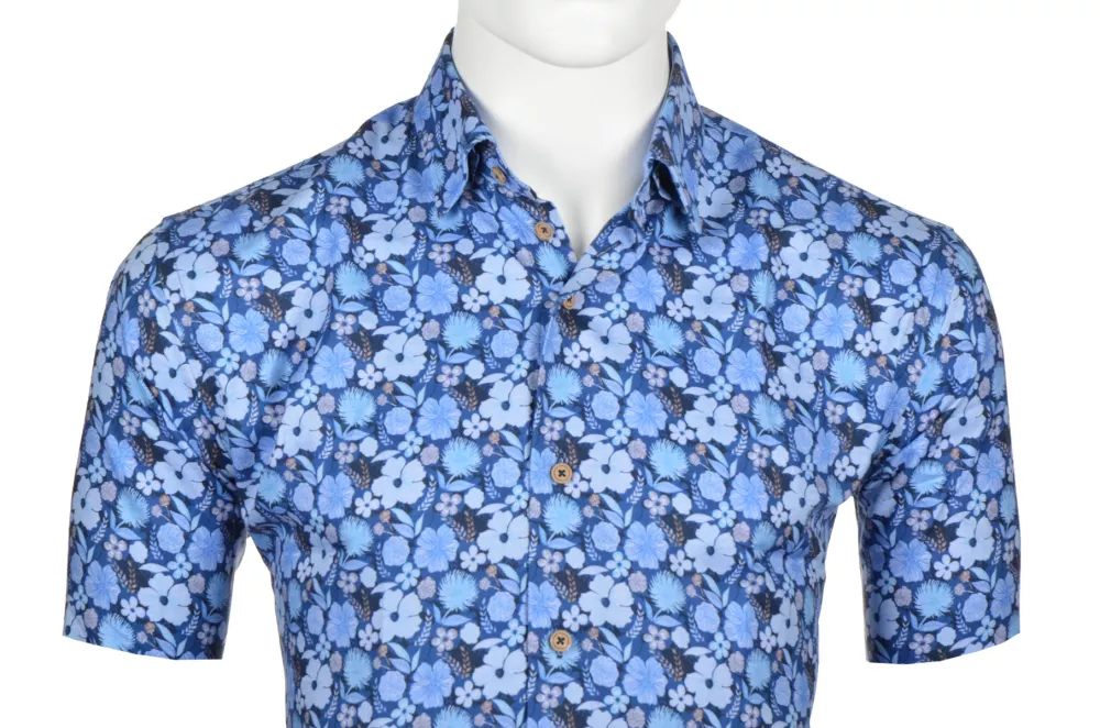 Chemise bleue manche courte de 3XL à 6XL-6XL