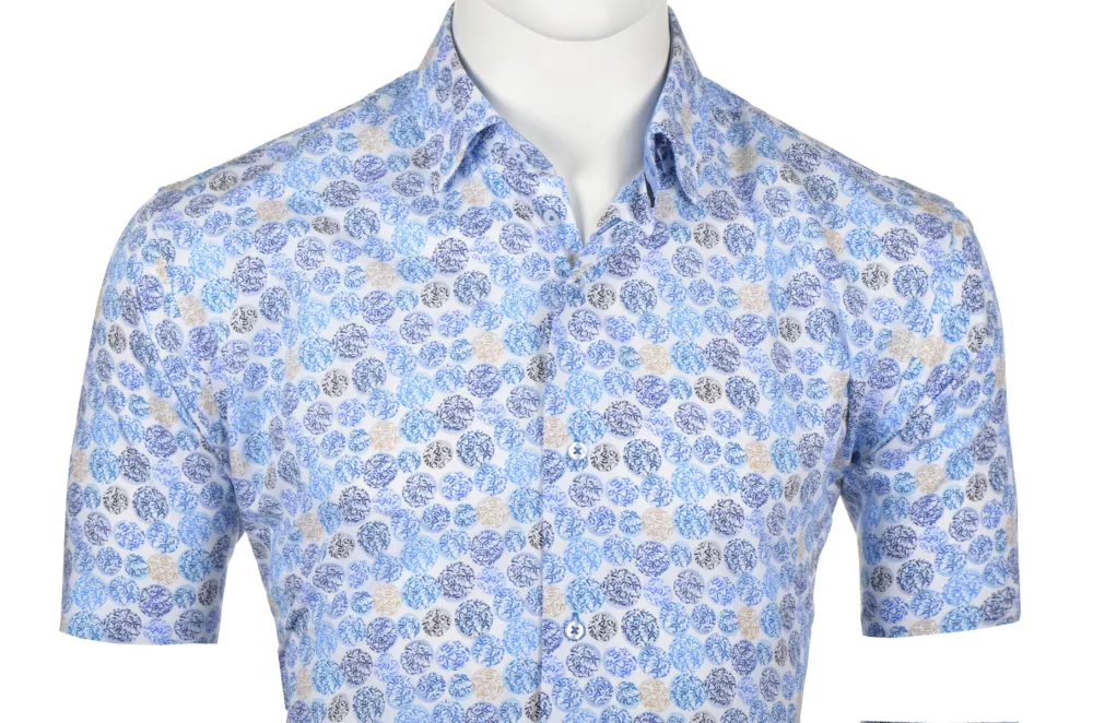 Chemise bleu clair manche courte de 3XL à 6XL-5XL