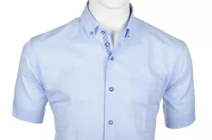 Chemise Eden Valley effet lin bleu clair