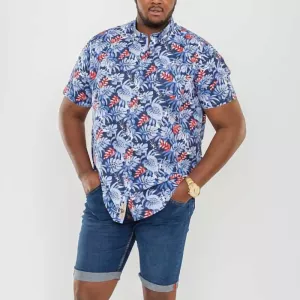 Chemise hawaïenne bleu de 3XL à 6XL-4XL