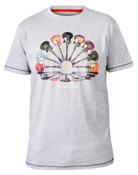 T-shirt D555 guitares Mélange de gris clair-6XL