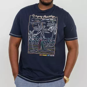 T-shirt bleu marine manche courte de 3XL à 6XL-4XL