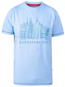 T-shirt bleu clair manche courte de 3XL à 6XL-5XL