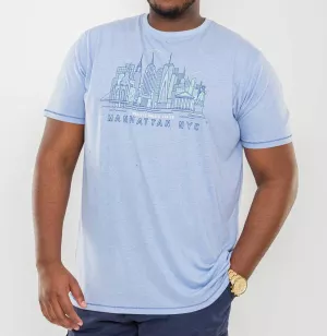 T-shirt bleu clair manche courte de 3XL à 6XL-4XL