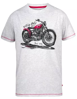 T-shirt D555 moto Vintage Rides Mélange de gris clair