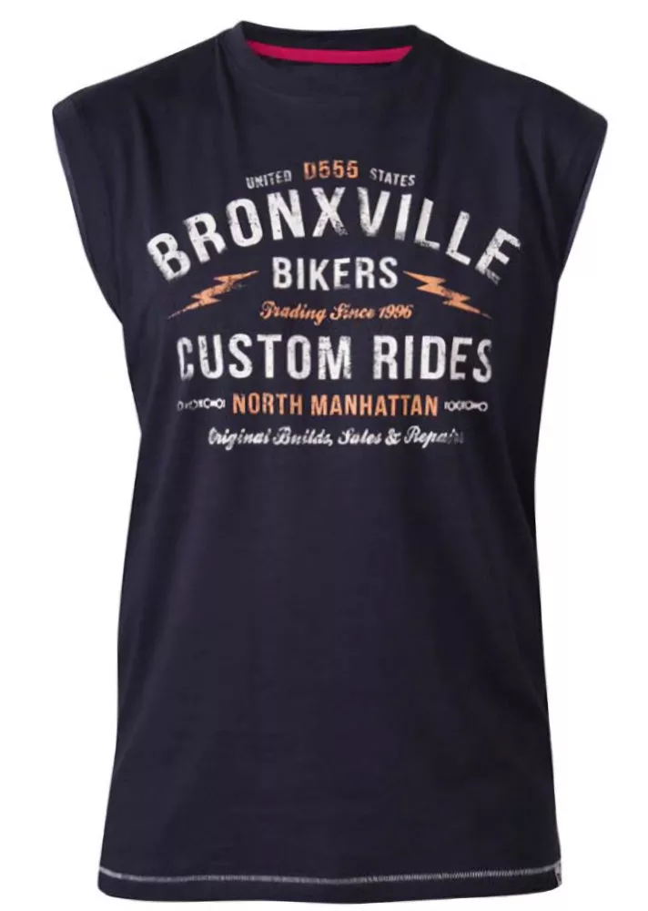 T-shirt bleu marine sans manche de 3XL à 8XL-4XL