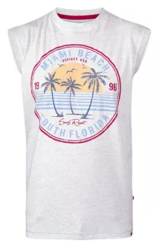 T-shirt D555 Miami Beach Mélange de gris clair