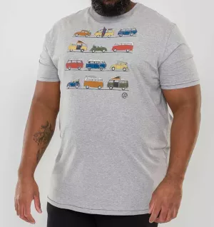 T-shirt D555 Volkswagen véhicules Mélange de gris clair-5XL