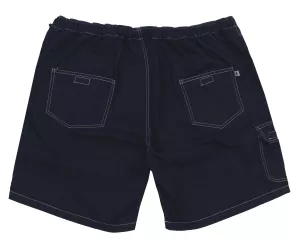 Bermuda jeans bleu foncé délavé taille élastiquée-2XL