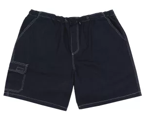Bermuda jeans bleu foncé délavé taille élastiquée