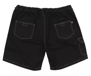 Bermuda jeans noir délavé taille élastiquée-8XL
