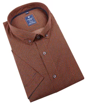 Chemise manche courte petits motifs orange de 2XL à 6XL