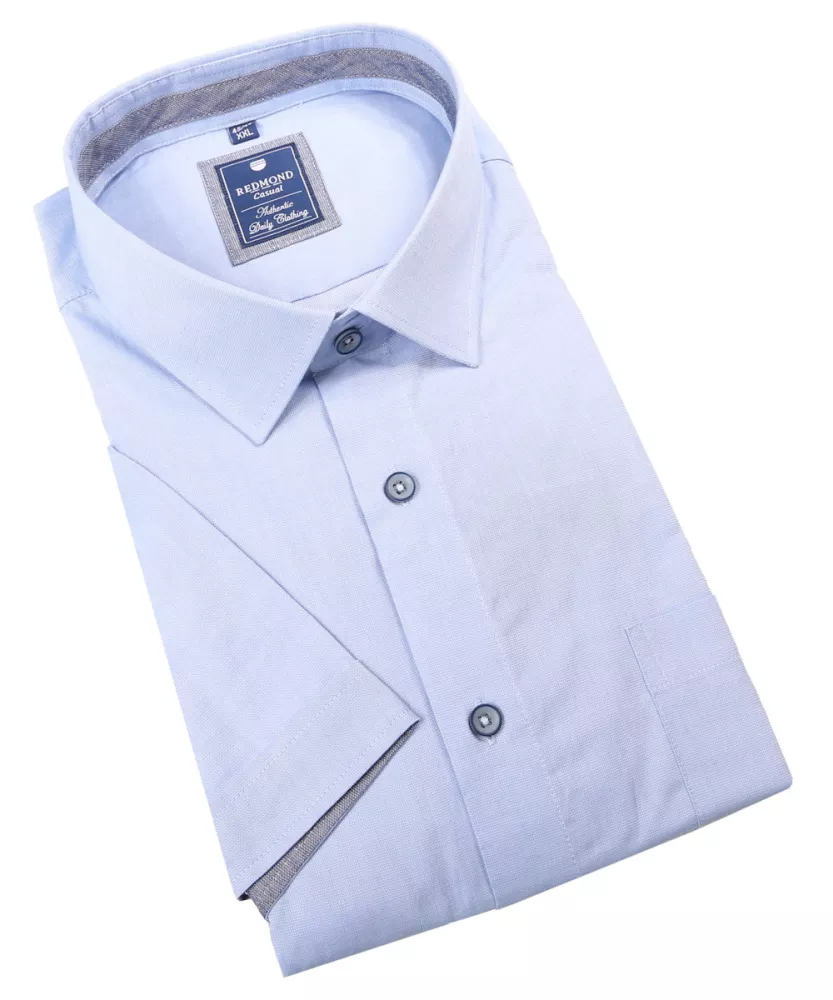 Chemise unie bleu clair manches courtes-6XL
