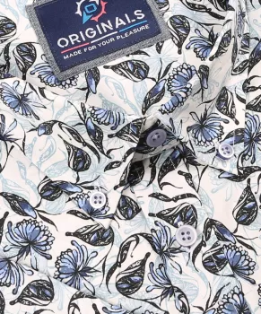 Chemise tropicale à fleurs bleue taille 5XL été - XXL4YOU-5XL