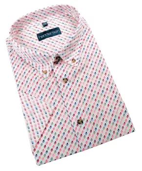 Chemise manche courte motifs rouge de 2XL à 5XL