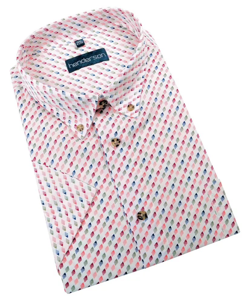 Chemise manches courtes imprimée rouge-2XL