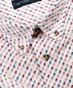 Chemise manches courtes imprimée rouge-2XL