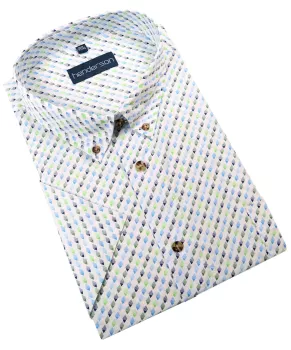 Chemise manches courtes imprimée vert