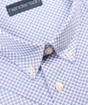 Chemise manches courtes bleue à motif discret-2XL