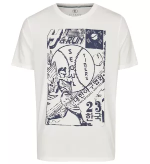 T-shirt blanc-cassé Seoul Tigers style sport 