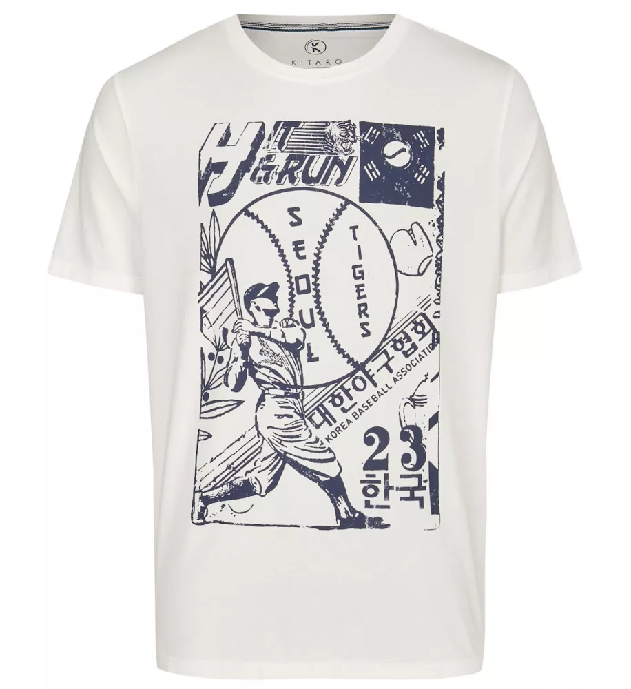 T-shirt blanc-cassé Seoul Tigers style sport -3XL