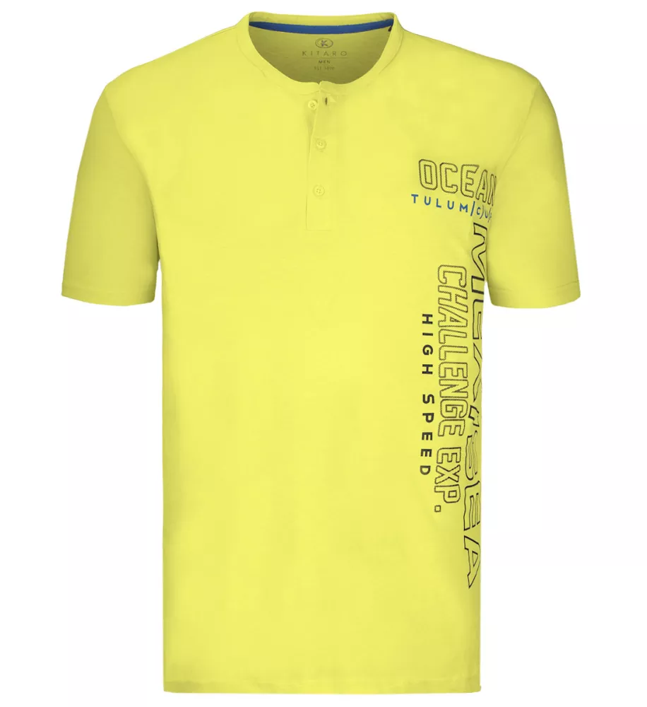 T-shirt manche courte col boutonné Jaune citron 3XL à 7XL-5XL