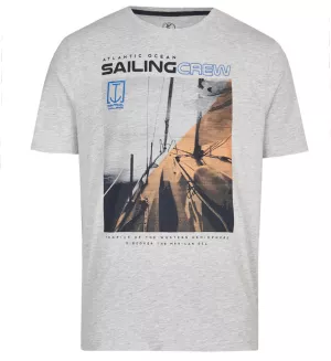 T-shirt nautique Sailing Crew gris argenté
