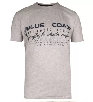 T-shirt manche courte col boutonné gris argenté 3XL à 6XL