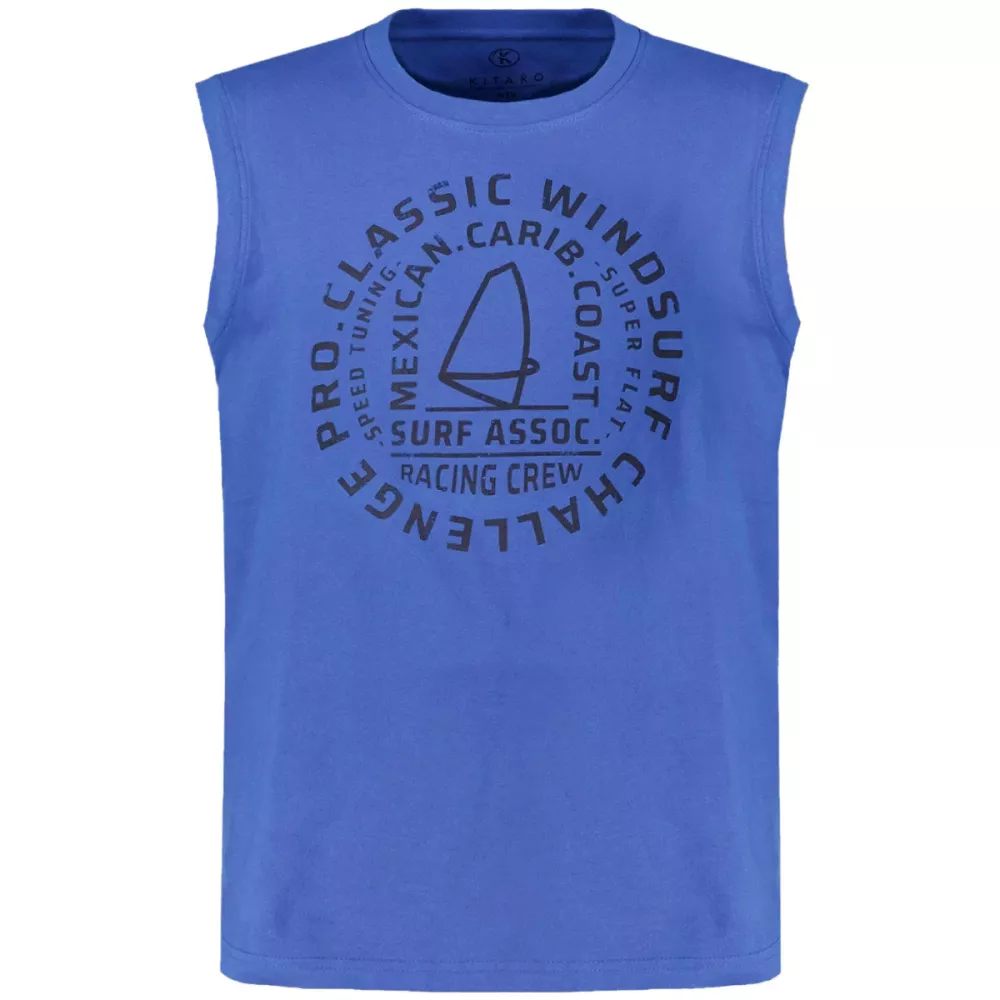 T-shirt sans manche surf nautique bleu-5XL