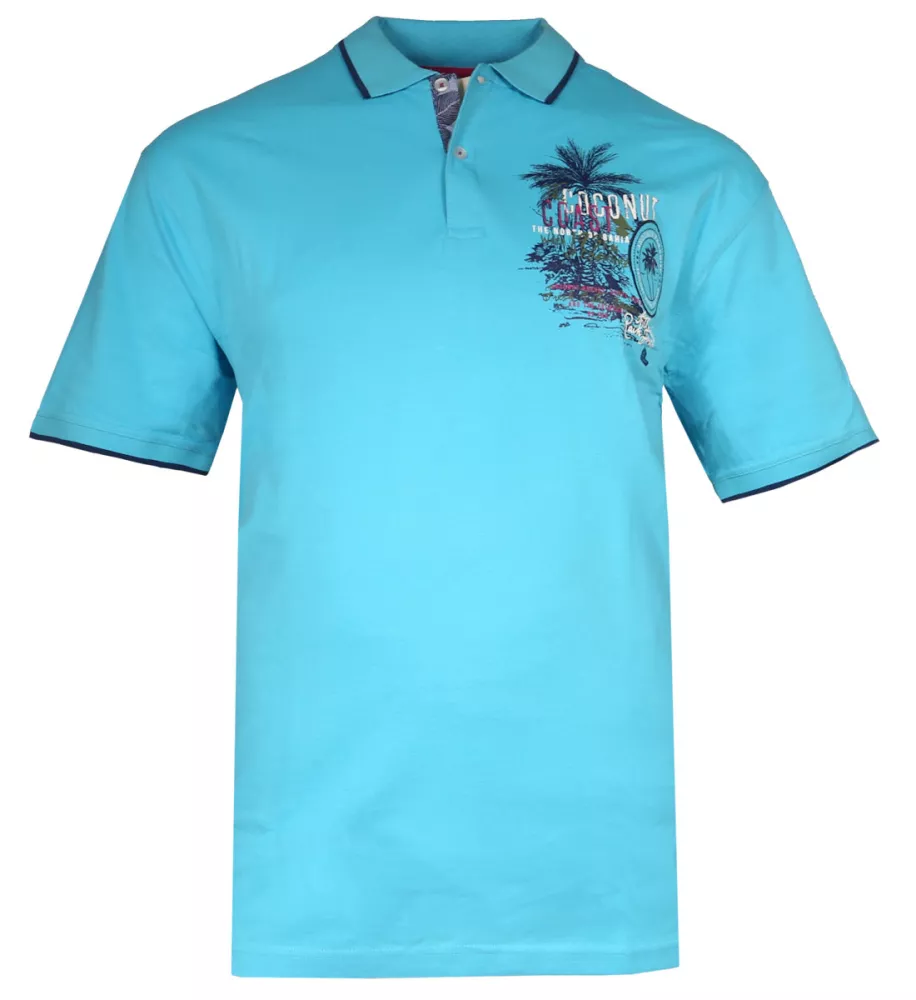 Polo manches courtes turquoise Coconut Coast-3XL