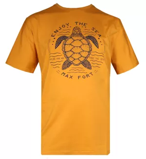 T-shirt tortue Enjoy the Sea ocre 