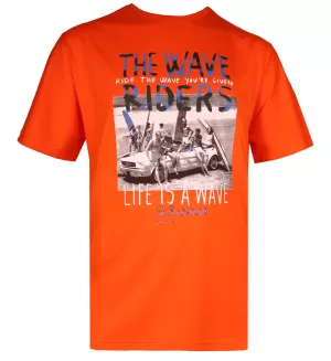 T-shirt The Wave Riders orange surf plage