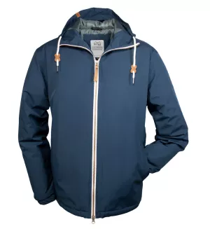 Blouson mi-saison imperméable capuche bleu marine-4XL