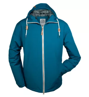 Blouson mi-saison imperméable capuche bleu pétrole
