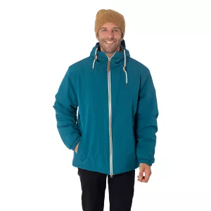 Blouson mi-saison imperméable capuche bleu pétrole-10XL