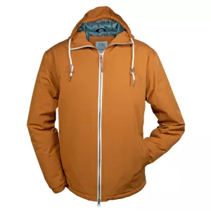 Blouson mi-saison imperméable capuche tabac