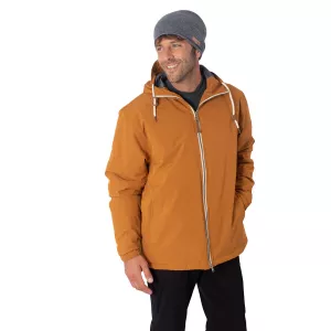 Blouson mi-saison imperméable capuche tabac-8XL