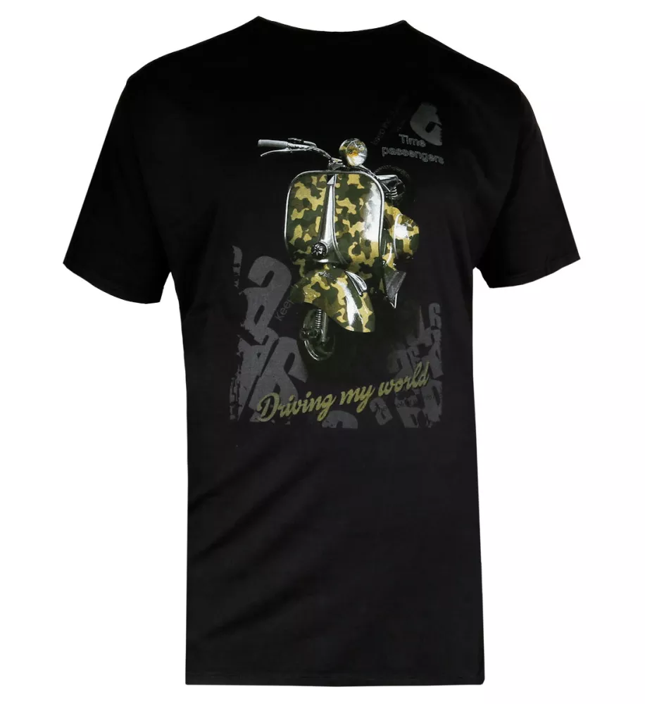 T-shirt Vespa imprimé bleu marine -4XL