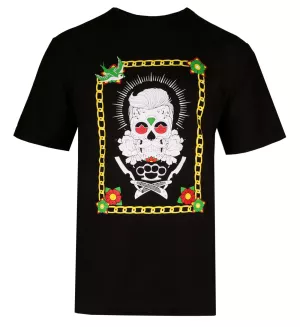 T-shirt manche courte noir de 3XL à 8XL - Barbier Skull-3XL