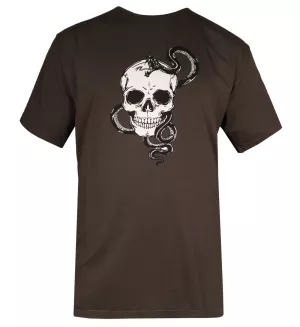 T-shirt imprimé Skull et serpent Vert army-4XL