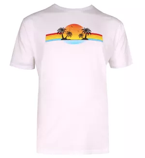 T-shirt Sunrise palmiers blanc