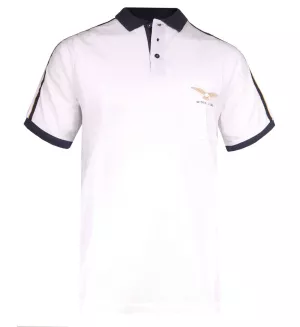Polo piqué blanche manches courtes