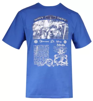 T-shirt imprimé nautique bleu royal