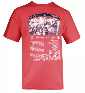 T-shirt imprimé nautique Rouge Corail