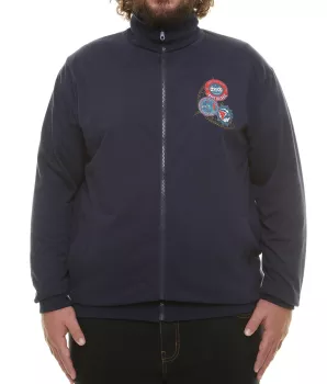 Sweat cardigan zippé bleu marine de 3XL à 8XL