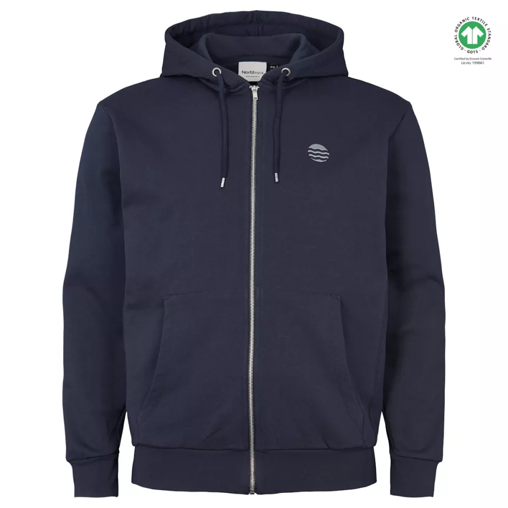 Sweat cardigan à capuche bleu marine 2XL à 6XL coton responsable-2XL