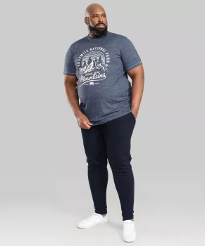T-shirt Mélange de bleu manche courte de 3XL à 6XL-4XL