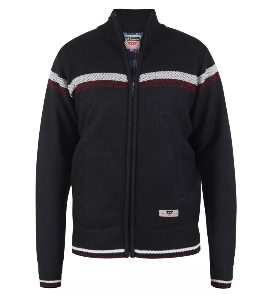 Pull cardigan Zippé bleu marine de 3XL à 6XL-5XL