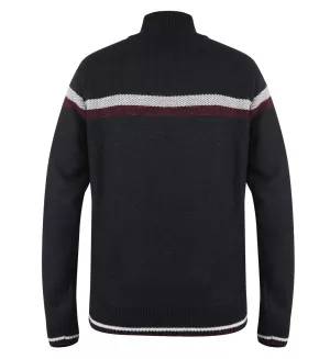 Pull cardigan Zippé bleu marine de 3XL à 6XL-5XL